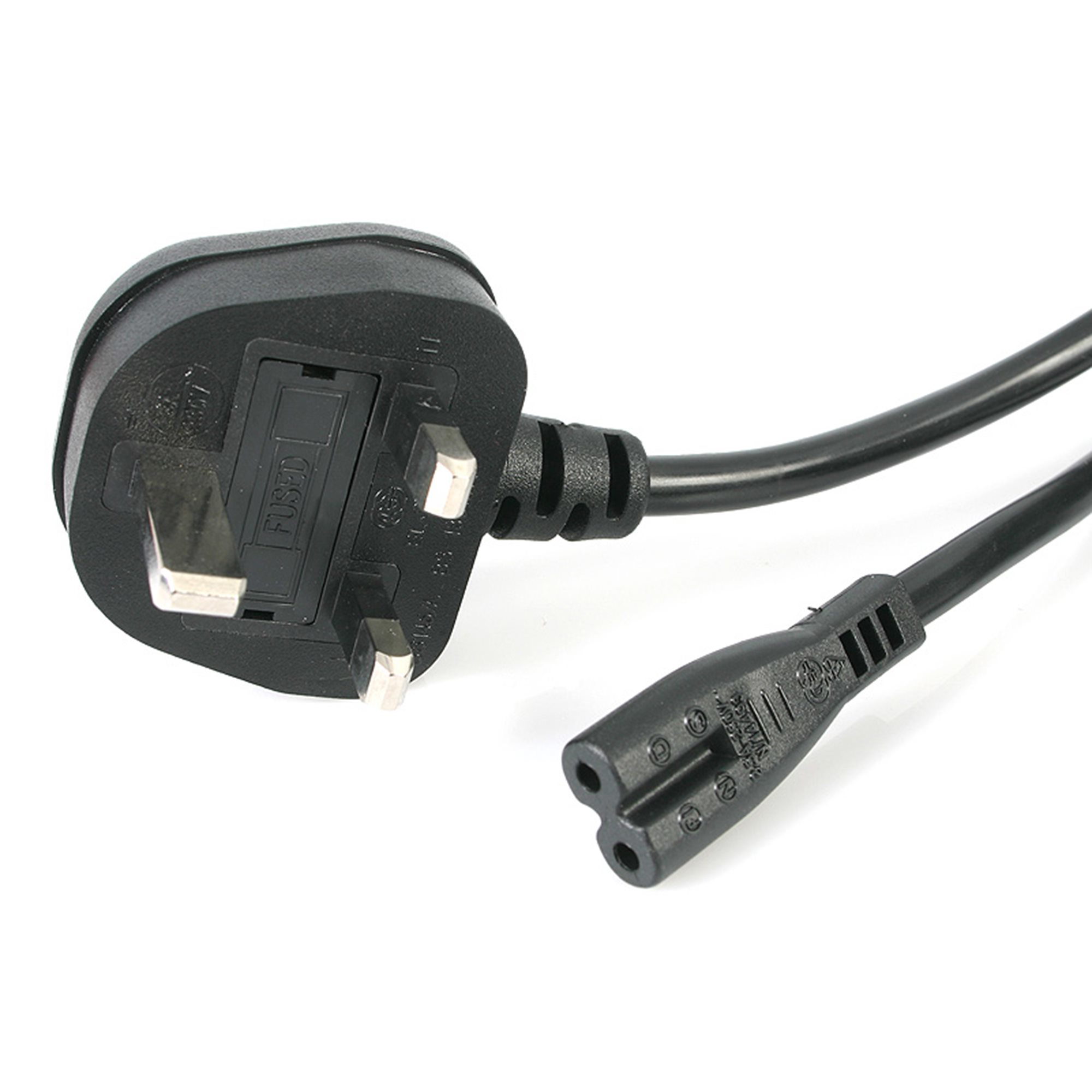 Image of StarTech.com 3ft (1m) UK Laptop Power Cable, BS 1363 to C7, 2.5A...