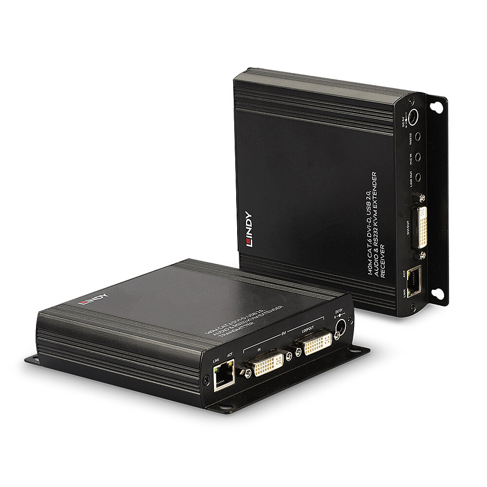 Image of Lindy 140m Cat.6 DVI-D, USB, Audio & RS232 KVM Extender