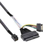 InLine U.2 connection cable, SSD with U.2 (SFF-8639) to SFF-8643 + power, 0.75m