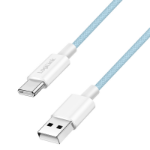 LogiLink USB 2.0 Type-C cable, C/M to A/M, nylon jacket, 60W, blue, 0.5 m