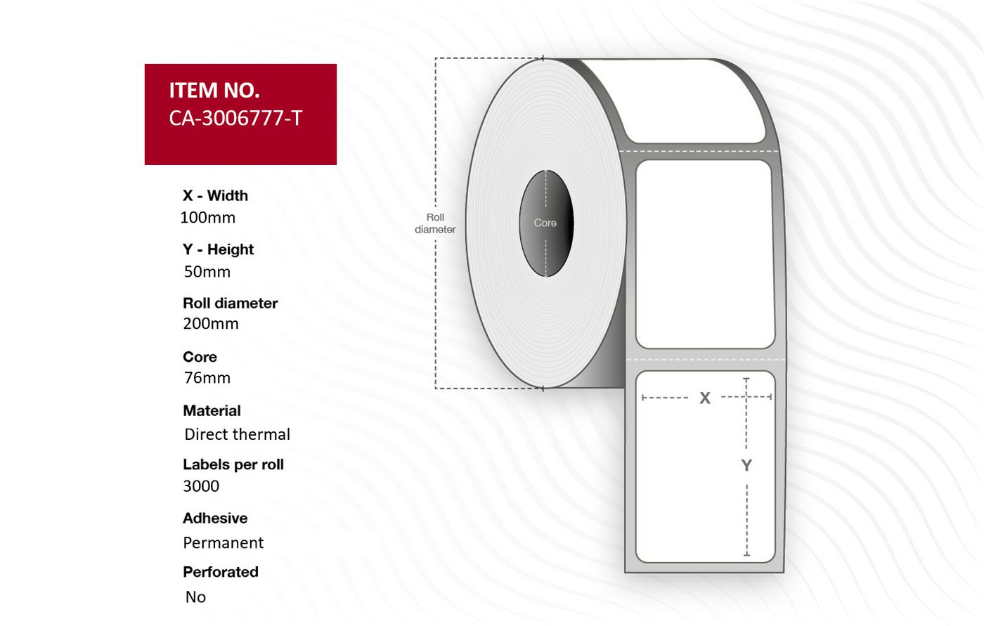 Capture CA-3006777-T-PERF printer label