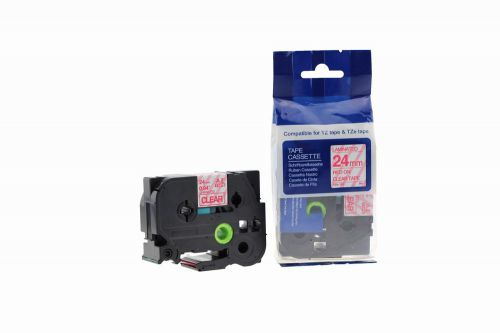 CTS Compatible Brother P-Touch TZe-152 Red on Clear also for TZ-152 Label Cassette
