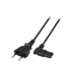 ACT Netsnoer Euro male - C7 female (haaks links/rechts) zwart 1 m