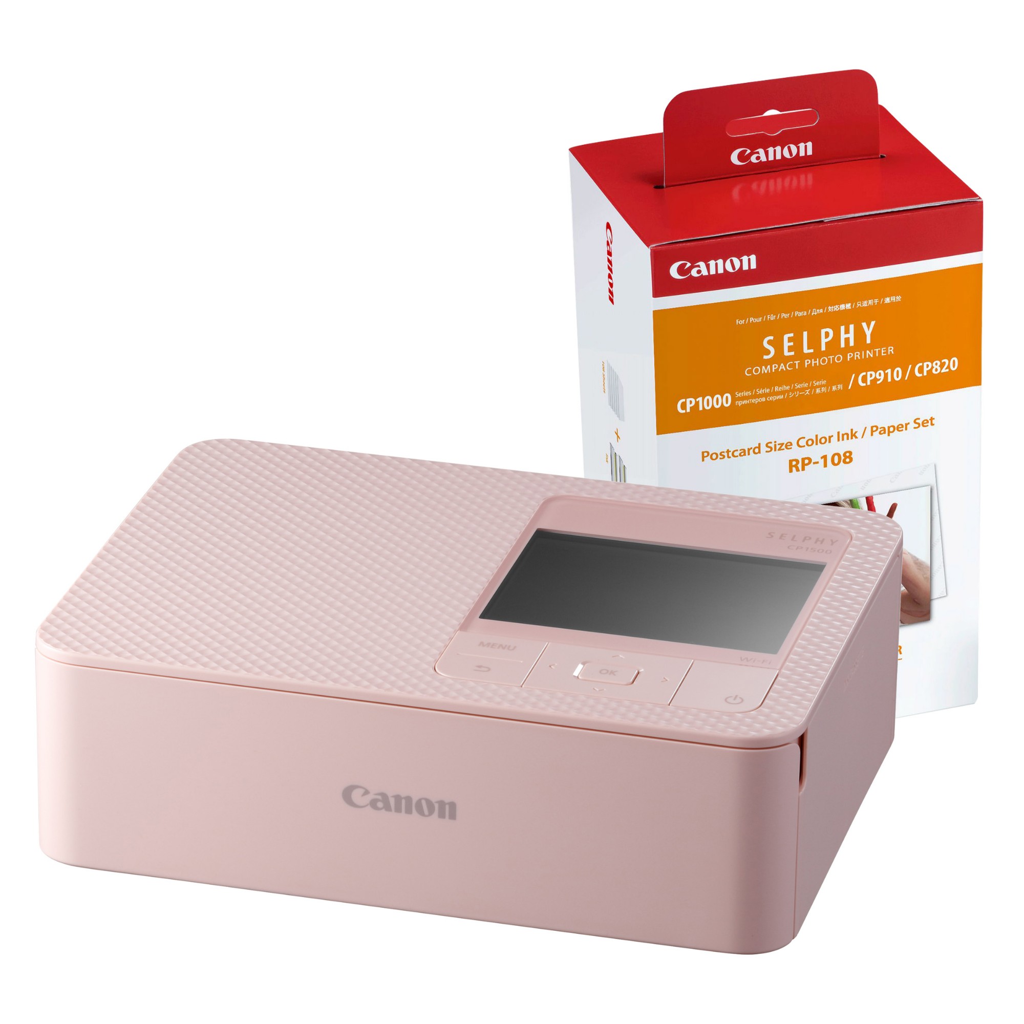 Canon SELPHY CP1500 Wireless Photo Printer Inc RP-108 Ink Paper Set