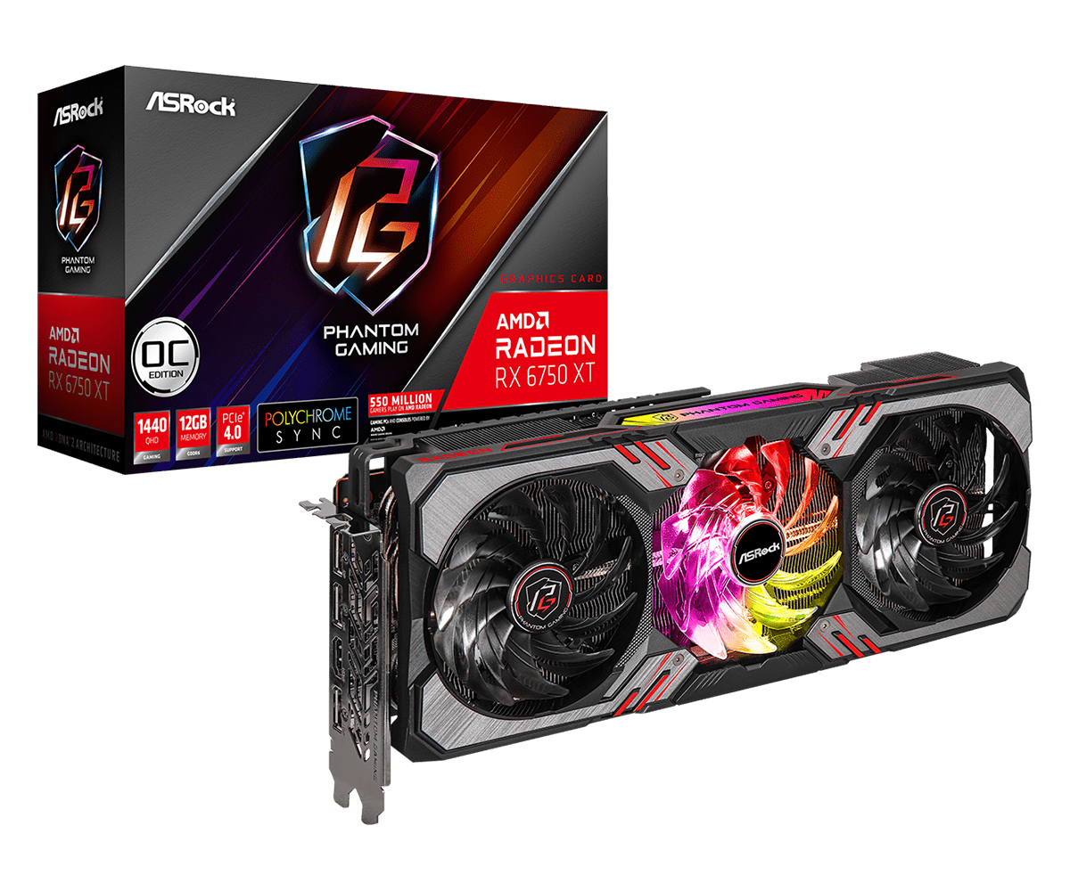 Image of Asrock Phantom Gaming RX 6750 XT AMD Radeon RX 6750 XT 12 GB GDDR6