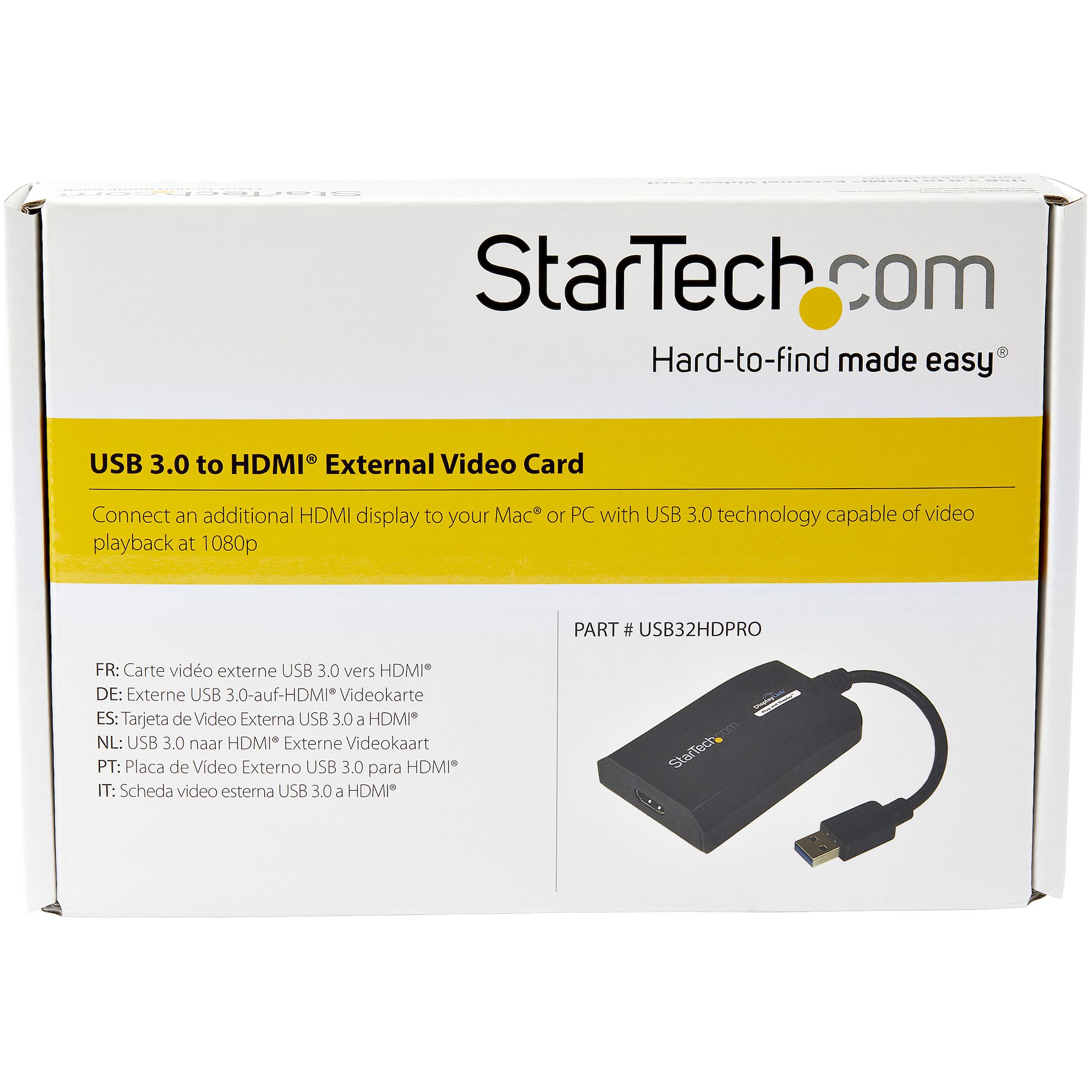 StarTech.com USB 3.0 to HDMI Adapter - DisplayLink Certified - 1080p (1920x1200) - USB Type-A to HDMI Display Adapter Converter for Monitor - External Video & Graphics Card - Windows/Mac
