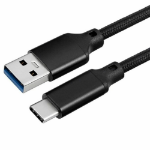 JLC A82 Braided Type C (Male) to USB (Male) Cable - 2M - Black