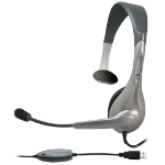 Cyber Acoustics AC-840 headphones/headset Wired Office/Call center USB Type-A Black, Silver