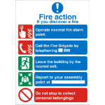 SECO by Stewart Superior SECO Mandatory Safety Sign Fire Action Semi Rigid Plastic 150 x 200mm - M311SRP150X200