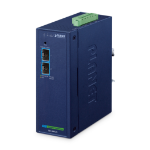 PLANET IP40 Industrial 2-Port netwerk media converter 10000 Mbit/s Blauw