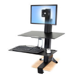 Ergotron WorkFit-S, Single LD with Worksurface+ Black Flat panel Multimedia stand