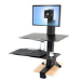 Ergotron WorkFit-S, Single LD with Worksurface+ Black Flat panel Multimedia stand