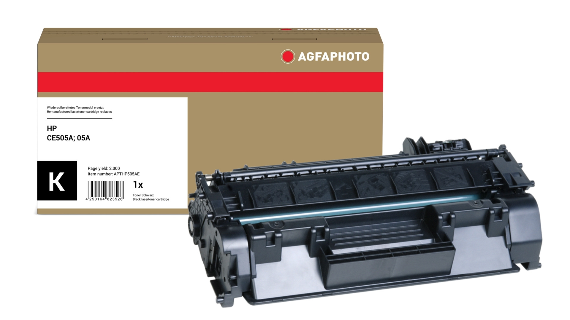 AgfaPhoto Compatible Toner Cartridge. Black. Replacement for HP CE505A