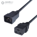 connektgear 2m Mains Extension Heavy Duty Power Cable C20 Plug to C19 Socket