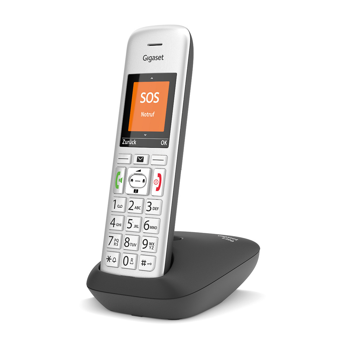 Image of Gigaset E390 Analog/DECT telephone Caller ID Black, Silver