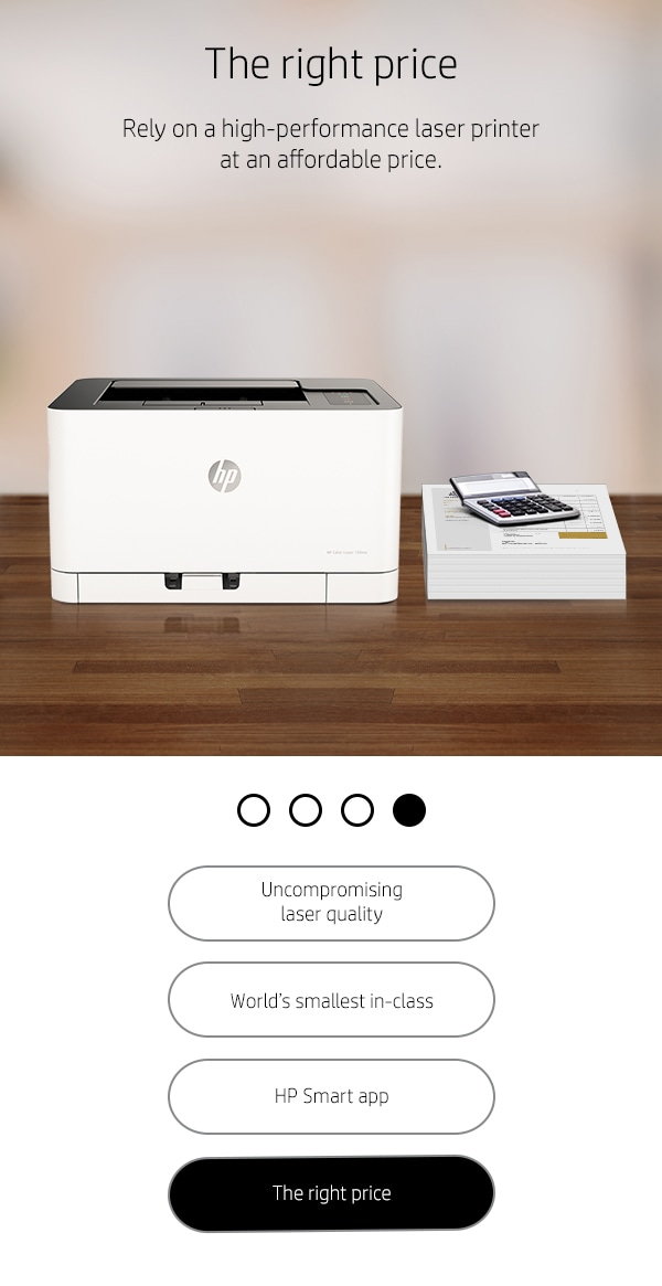 HP Color Laser 150nw A4 Wireless Colour Laser Printer 4ZB95A