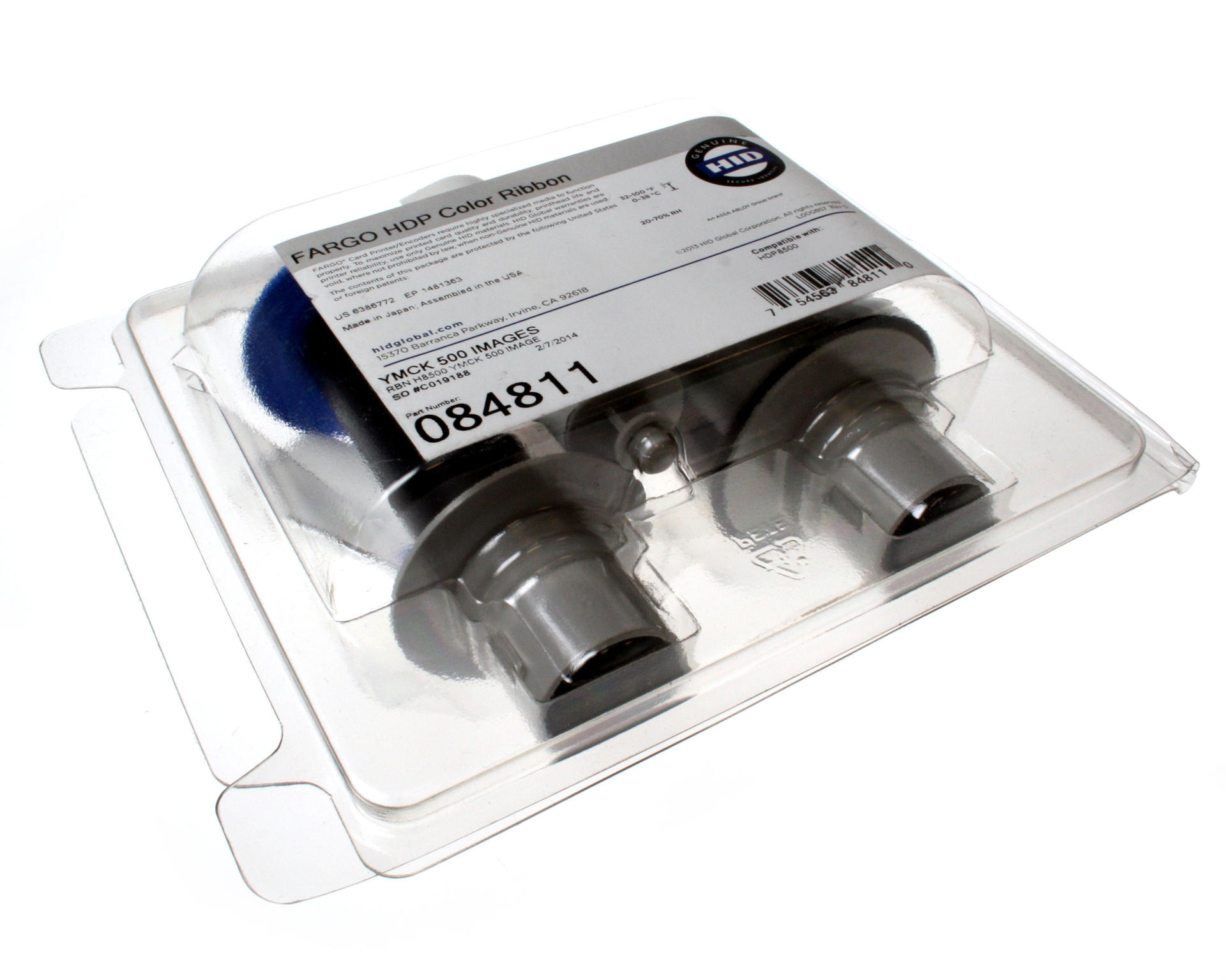 Image of HID Identity Fargo HDP8500 YMCK Full Colour Ribbon with Black...