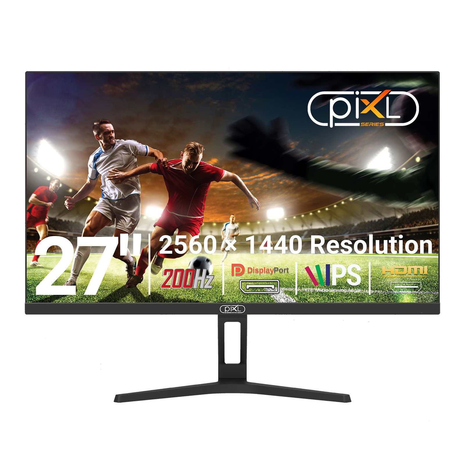 PIXL X-Series GS27QIDPHA 27 Inch QHD IPS Gaming Monitor with 200Hz Refresh Rate, 2560 x 1440 Resolution, 1ms Response Time, 2x HDMI 2.0 & 2x DisplayPort 1.4