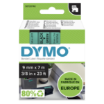 Dymo 40919/S0720740 DirectLabel-etikettes black on green 9mm x 7m for Dymo D1 6-12mm/19mm/24mm/9-12mm/9-19mm