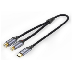 Vention BGVHD audio cable 0.5 m 2 x RCA USB Type-C Black, Grey
