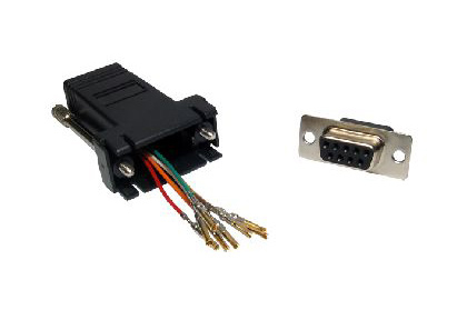 Cables Direct UT-152 cable gender changer 9 Way RJ-45 Aluminium, Black