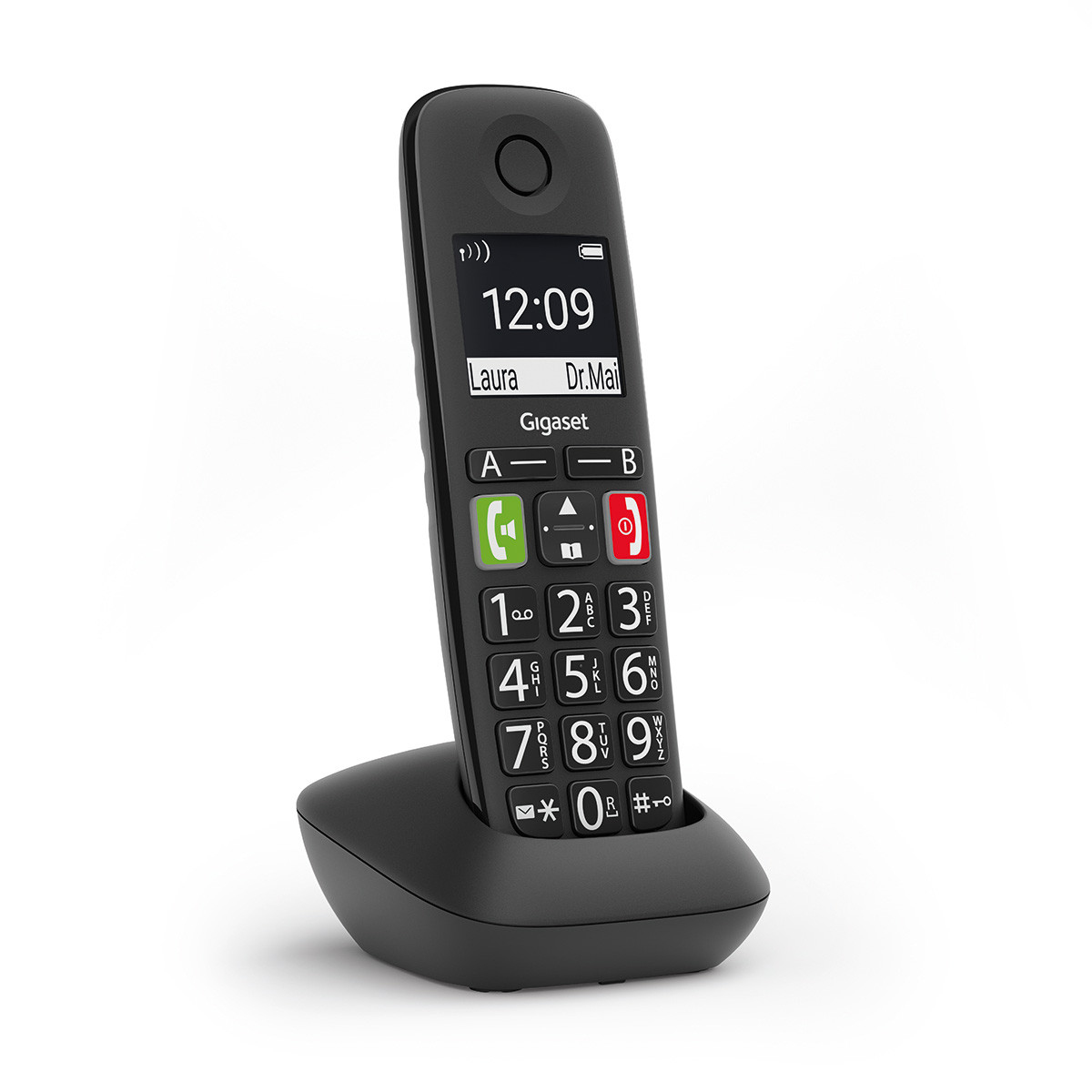 Image of Gigaset E290HX Analog/DECT telephone Caller ID Black