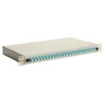 Equip 24-Port Fiber Optic Splice Box, LC Duplex, OM3, 1U, Equipped, Grey