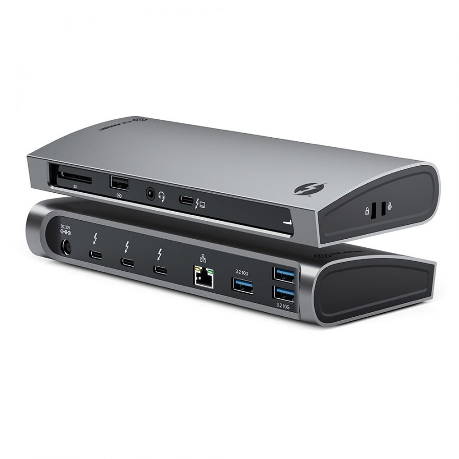 Image of ALOGIC TB4D3TB notebook dock/port replicator Wired Thunderbolt 4 Black