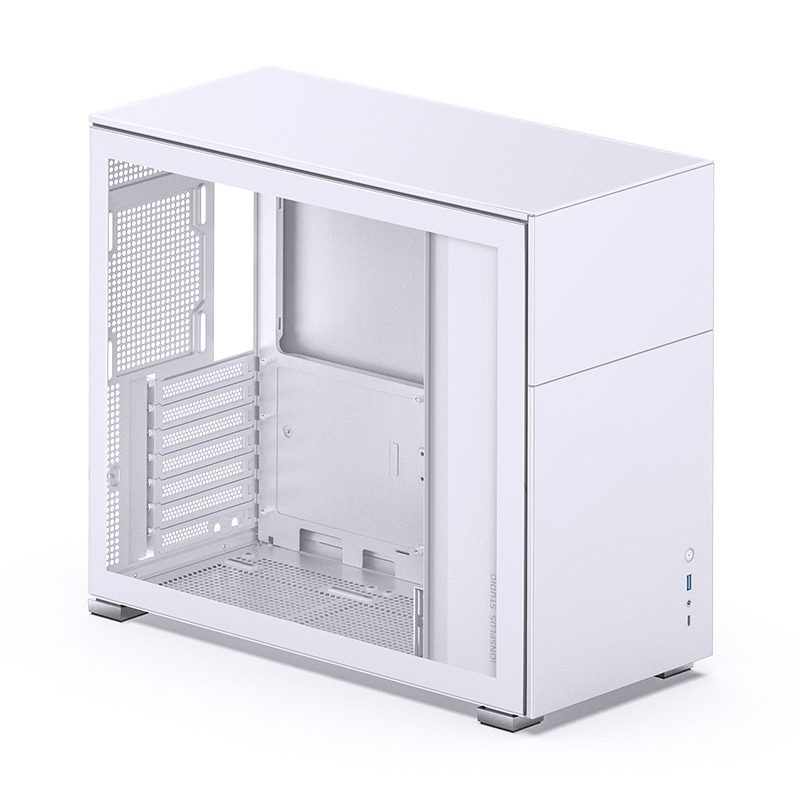 D41 Standard ATX PC Case  White Tempered Glass