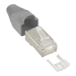 InLine Crimp Connector RJ45 8P8C shielded w. threader+bend protection, grey