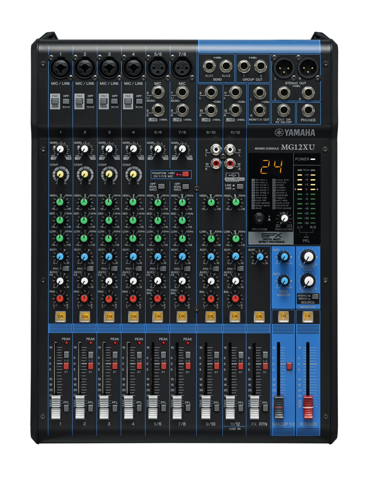 Photos - Mixing Desk Yamaha MG12XU audio mixer 12 channels 