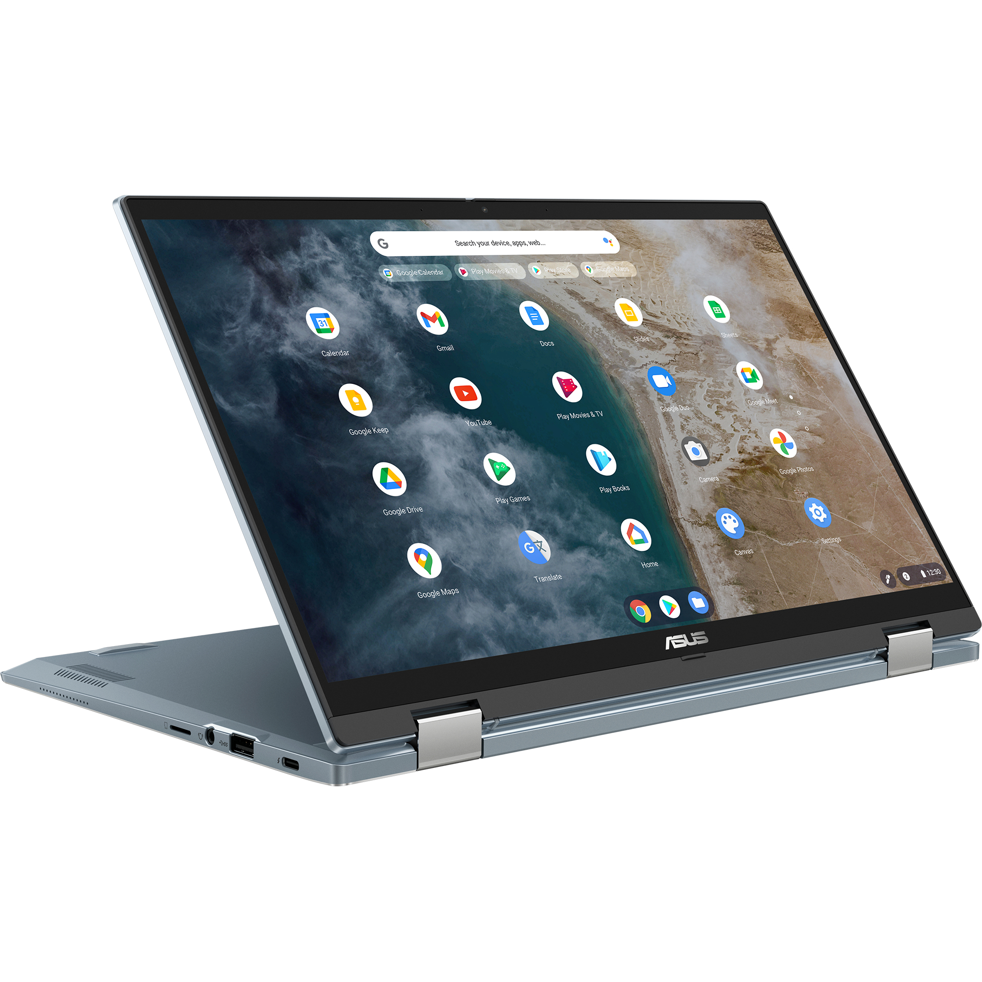 ASUS Chromebook Flip CX5 CX5400FMA-AI0378 notebook i5-1130G7 35.6 cm (14") Touchscreen Full HD Intel® Core i5 8 GB LPDDR4x-SDRAM 512 GB SSD Wi-Fi 6 (802.11ax) ChromeOS Blue