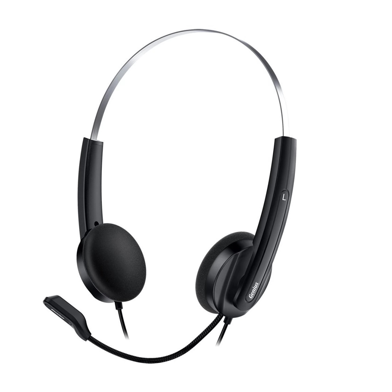 HS-220U Genius Computer Technology HS-220U Ultra Lightweight Headset with Mic, USB Connection, Plug and Play, Adjustable Headband and microphone with In-line Volume Control, Black