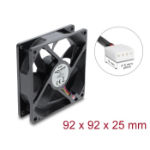 DeLOCK Axial Fan 48 V DC, 92 x 92 x 25 mm with 4 pin PWM fan connector female black