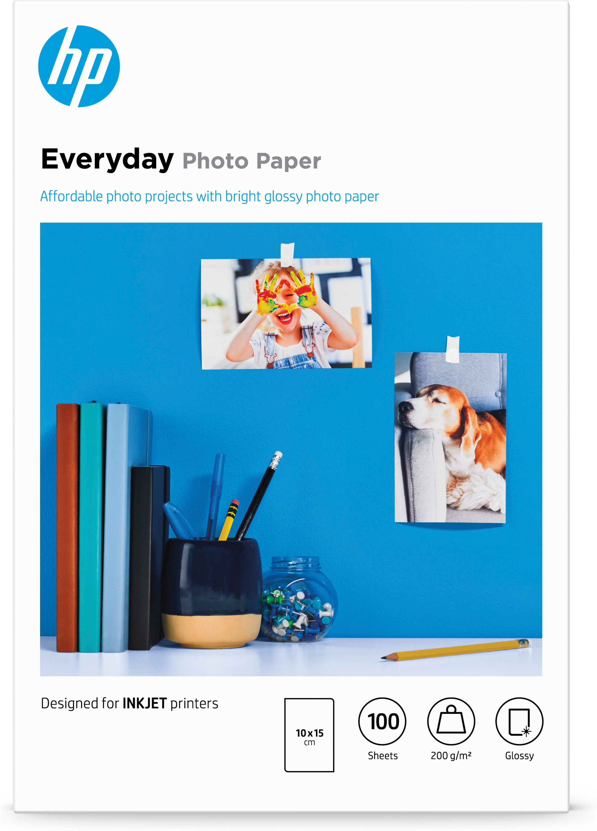 Image of HP Everyday Photo Paper, Glossy, 200 g/m2, 10 x 15 cm (101 x 152...