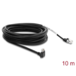 DeLOCK GigE Camera Cable RJ45 plug 90° angled with screws, connector length 28 mm to RJ45 plug Cat.6 S/FTP 10 m black