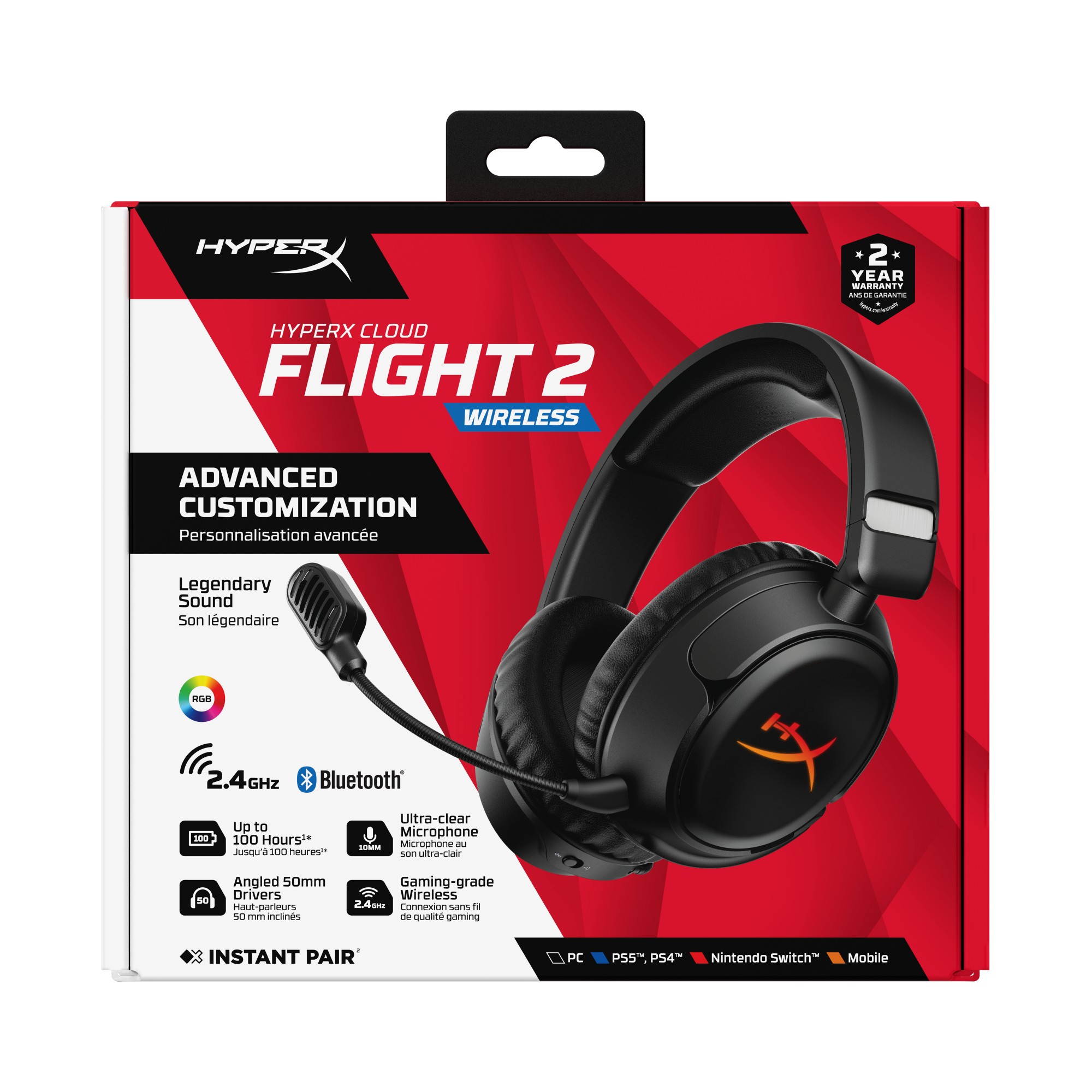 HyperX Cloud Flight 2 - Wireless Gaming Headset (Black)