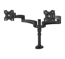 Image of B-Tech Twin Flat Screen Desk Mount with Double Arms