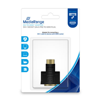 EU Product - DVI-I Buchse (24+5-polig)/HDMI Stecker schwarz thumbnail