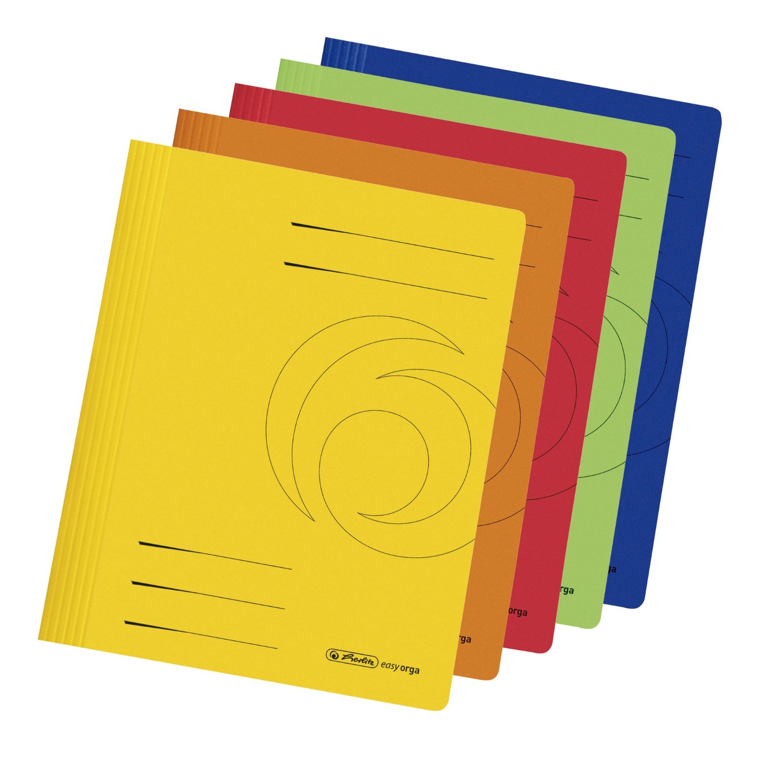 Image of Herlitz 11037181 folder Cardboard Blue, Green, Orange, Red, Yellow A4