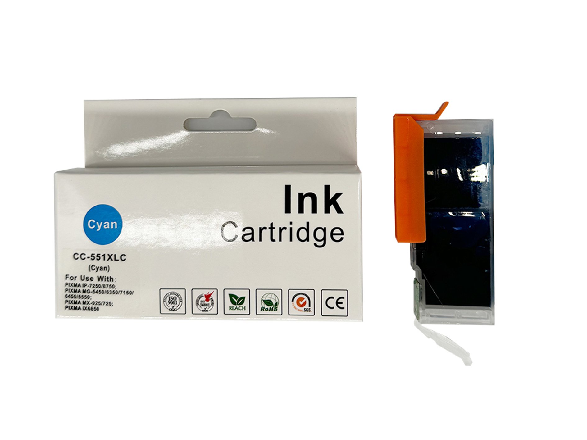 CTS Wholesale Comp Canon IP7250 CLI-551 XLC Cyan Ink Ctg  [CC-551C XL]