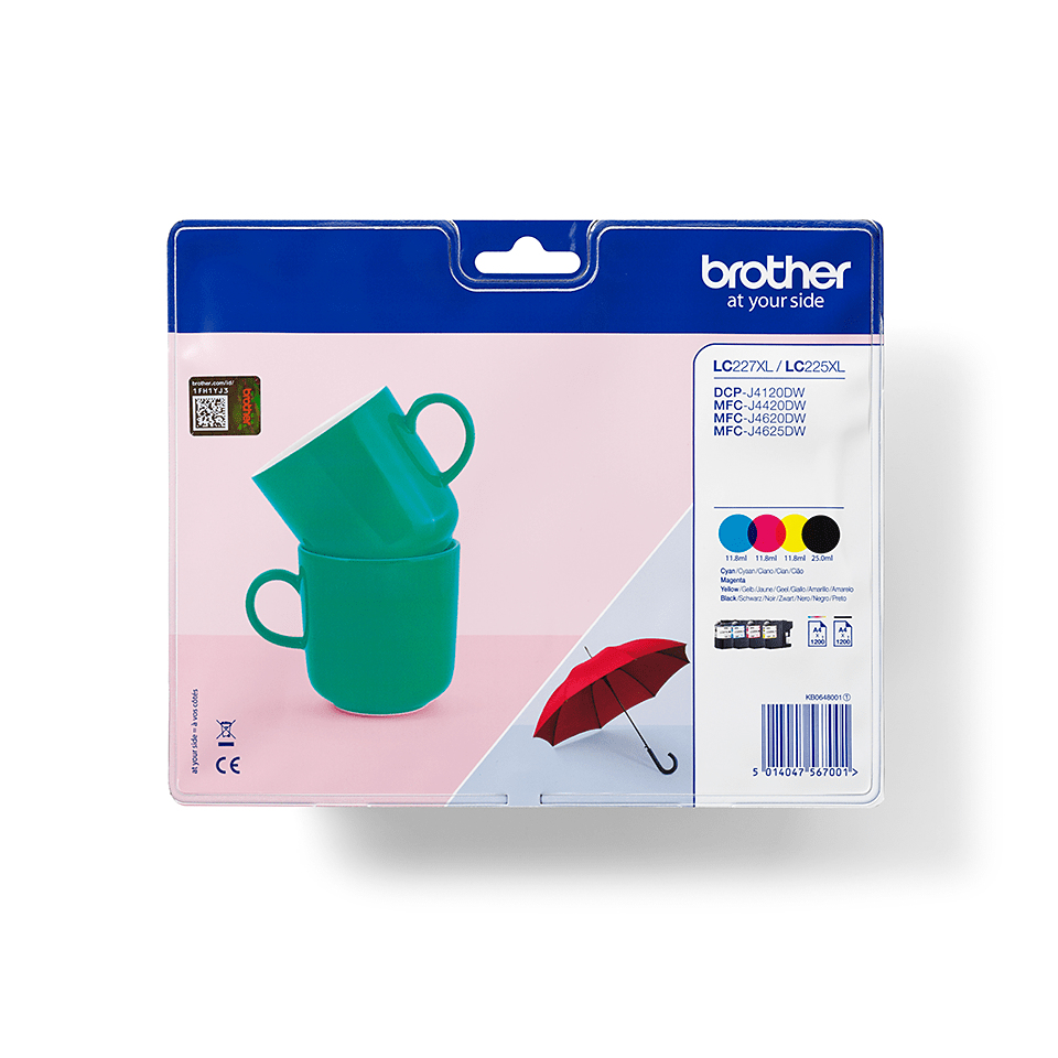 Image of Brother LC-227XLVALBPDR Ink cartridge multi pack Bk,C,M,Y, 4x1.2K...