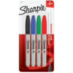Sharpie 30174PP permanent marker Fine tip Black, Blue, Green, Red 4 pc(s)