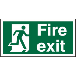 SECO by Stewart Superior SECO Safe Procedure Safety Sign Fire Exit Man Running Right Semi Rigid Plastic 200 x 100mm - SP318SRP200X100