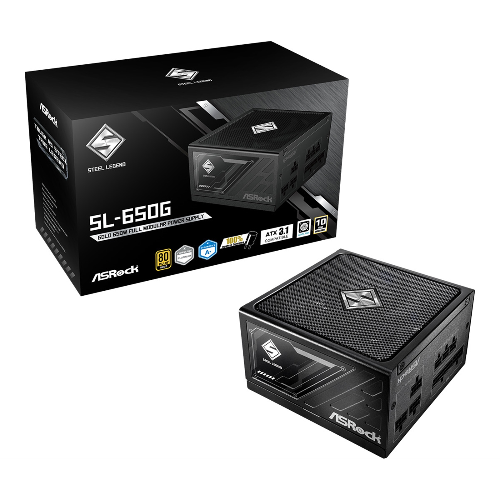 Asrock Steel Legend SL-650G 650W ATX Power Supply Unit. 80 Plus Gold C