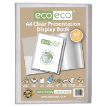 Eco Eco A4 50% Recycled Clear 60 Pocket Presentation Display Book - Single