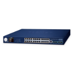 PLANET Layer 3 24-Port 10/100/1000T Managed L3 Gigabit Ethernet (10/100/1000) Power over Ethernet (PoE) Blue