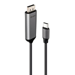 Lindy 43504 video cable adapter 2 m USB Type-C DisplayPort Grey