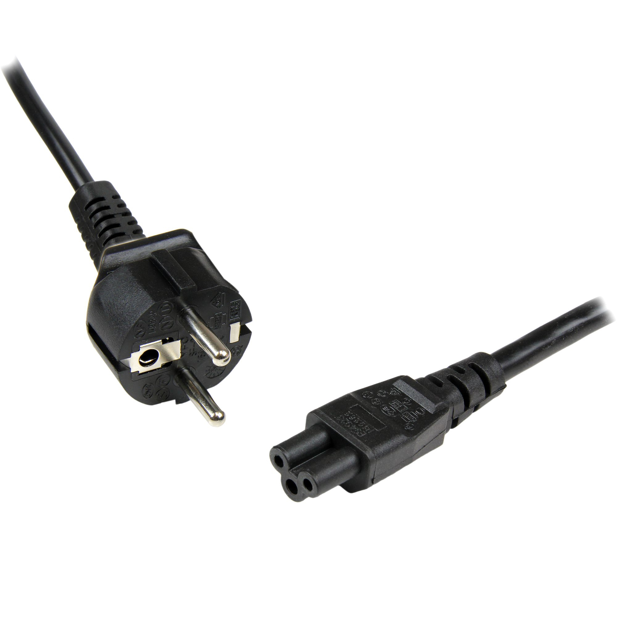 Image of StarTech.com 1m (3ft) Laptop Power Cord, EU Schuko to C5, 2.5A...