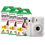 Fujifilm Instax Mini 12 Instant Camera - Clay White - Camera + 60 Shot Pack